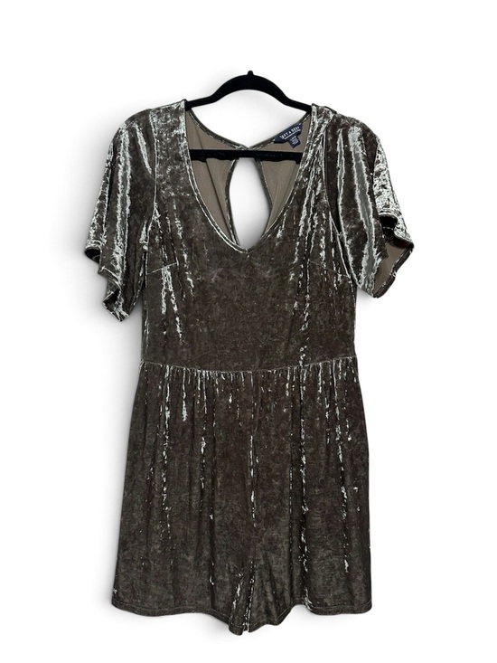 American Eagle Outfitters Pants - American Eagle Outfitters Olive Velvet Short Sleeve Romper Dress